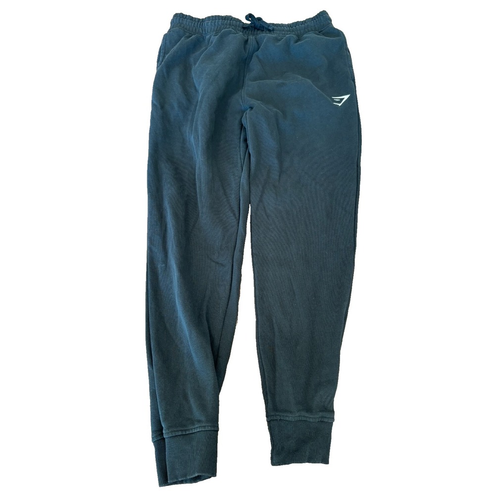 Gymshark Black Fleece Jogger Sweatpants Athletic Tapered Lounge Pants mens' sz L